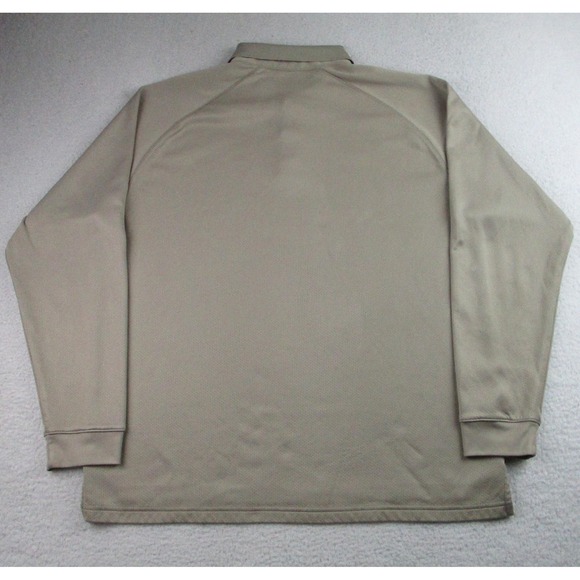 Nike Team Polo Shirt‎ Mens XL Khaki Long Sleeve Performance Golf Mesh Swoosh - Picture 10 of 10